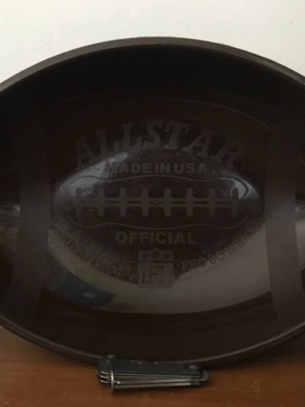 Vintage Indoor Football League IFL PRO BOWL Brown Snack Bowl Chip Dip Dish 18"